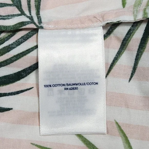 Lands' End Swimsuit Cover-up Dress Size S/P 6-8 Pink Green Palm Stripes Cotton - Picture 6 of 10